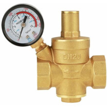 Réducteur de pression et manomètre pour alimentation en eau résidentielle, vanne de régulation de pression en laiton avec sortie réglable,