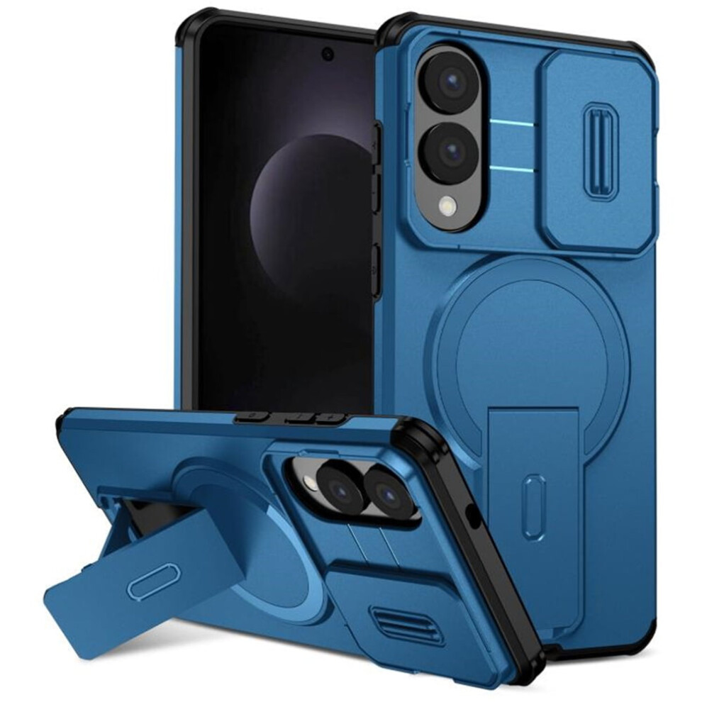 Samsung Galaxy S25 Edge 5G 6.7" Case Â Magsafe, Invisible Fold Stand, Sliding Camera, Shockproof, Blue 9165521675456