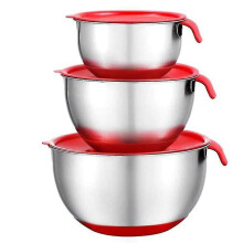 Bol de service de cuisine avec couvercles hermétiques, couvercles emboîtables pour un rangement facile, bols mélangeurs en acier inoxydable pour