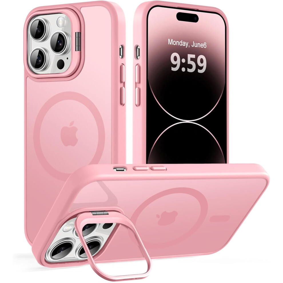 Magnetic Case For Iphone 14 Pro MaxâMagsafe Compatible, Kicstand, Built-In Camera Stash, Military Protection, Pink 9165521671731