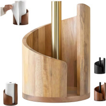 Houten papieren handdoekhouder voor op het aanrecht (1 stuk)