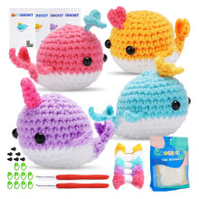 Crochet Kit for Beginners,Adults Marine Animals Whale Crafts Knitting Starter Set,Easy-to-Learn Complete Crochet Starter Kit for Experts, Beginners