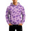 Herren Langarm-Kapuzenpullover mit Print, Helllila, Größe XXL 1