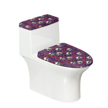 Housses de siège de toilette en tissu extensible à motif tête de mort et rose (lot de 2)