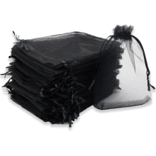 Organza tasakok ajándékcsomagoláshoz, húzózsinóros táskák, átlátszó organza 10x15cm, újrafelhasználható hálós tasakok szatén