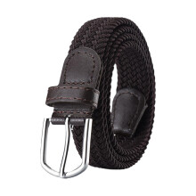 Cinturón elástico trenzado de lona y aleación para hombre y mujer, no necesita agujeros, apto para diversas prendas de vestir.