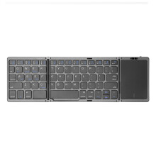 Wireless Rechargeable Portable Keyboard for Tablet, Foldable Keyboard Bluetooth, Rechargeable Multi-Device Small Keyboard, Travel Keyboard with