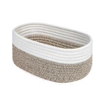 Panier de rangement tressé écologique, facile à utiliser, en corde de coton naturel, idéal pour la maison, la chambre d'enfant et la salle de