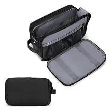 Dopp Kit pentru bărbați și femei, geantă de toaletă cu deschidere mare, separator pentru umed și uscat, buzunar frontal impermeabil și