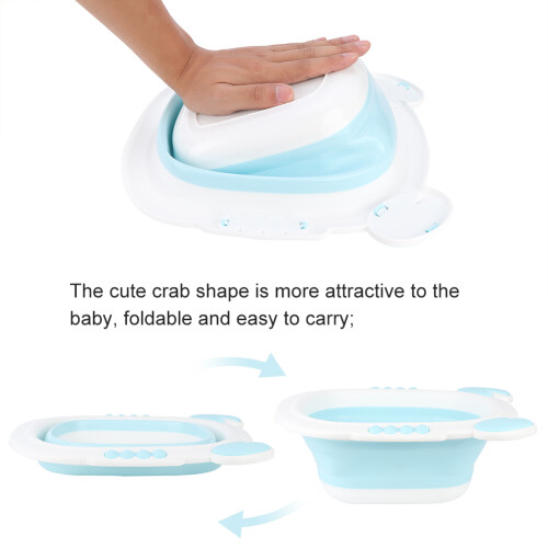 Foldable Cartoon Baby Washbasin, 3000ml, 12cm Deep, Easy Storage