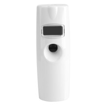 Automatische geurdispenser voor wandmontage, gemaakt van ABS-materiaal, met lcd-display en automatische timer, en een instelbaar sproeiinterval.