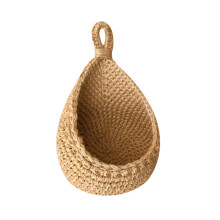 Panier de rangement suspendu en jute tressé à la main, en forme de larme, respirant et fonctionnel pour les légumes et le garde-manger, en nylon