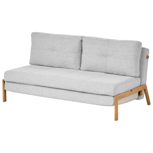 Beliani Sofa Bed 2 Seater EDLAND Fabric Light Grey 1