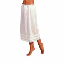 Satin-Unterrock für Damen, A-Linien-Halbunterrock in Knielänge mit attraktivem Spitzenbesatz, weicher Satin-Halbunterrock zum Unterkleiden