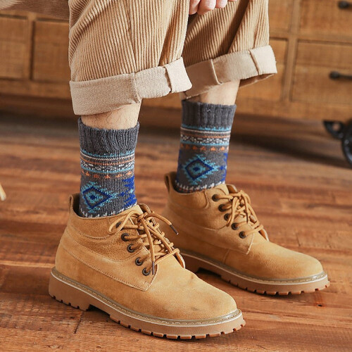 Men's Wool Socks Thermal Winter Thick Crew 5 Pairs 2