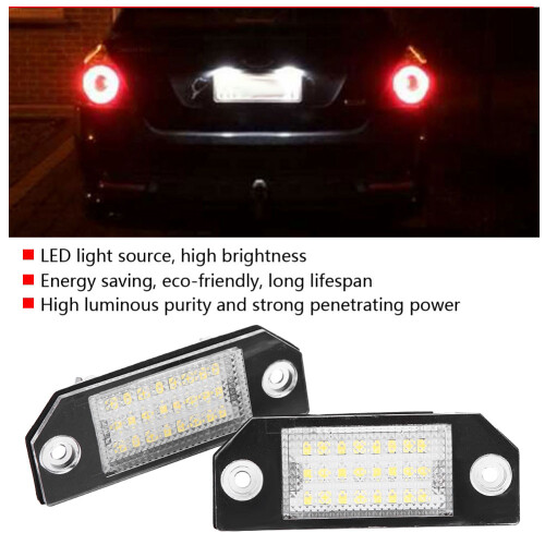 2pcs 24 LED License Plate Light for Ford C MAX Focus MK2 12V 2