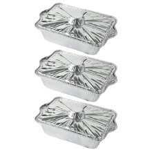 3Stk Aluminiumfolie Töpfe Mit Deckel, Hitzebeständig, Für Airfryer