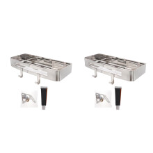 2Pcs Stainless Steel Shower Basket Silver Bathroom Wall Mounted Holder