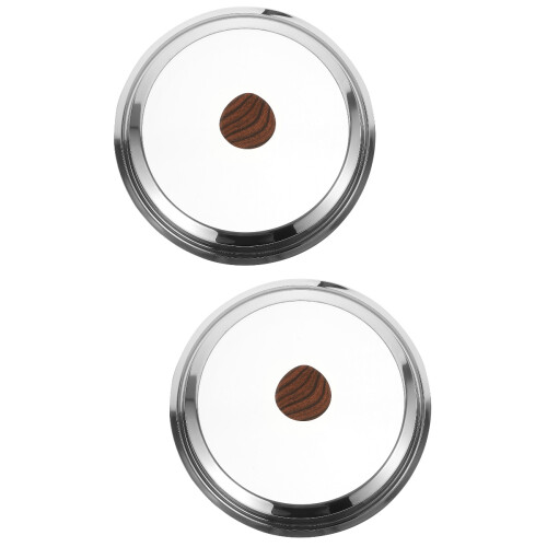 2Stk Robuste Küchen-Universaldeckel Aus & Silber