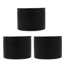 3Pcs Black Iron Candle Jars with Lids for DIY Candle Use