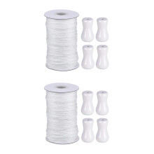 2Sets Weiße Holz-Kordel Vorhanghalter Haushalt Behang Zubehör