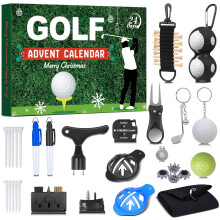 Calendrier de l'Avent Golf 2025 pour hommes et adolescents – Compte à rebours de 24 jours avec balles de golf, tees et marqueurs – Cadeau idéal