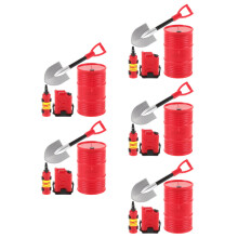 5Sets Plastic Rc Car Accessories Mini Fire Extinguisher Oil Drum Spade