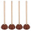 4Pièces Ventouse Caoutchouc Robuste Manche Bois Rouge Pour 1
