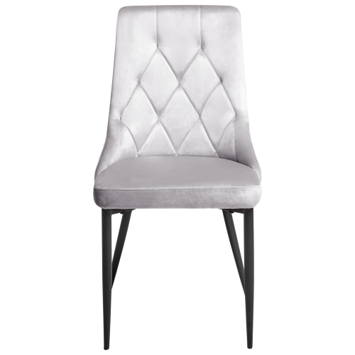 Beliani Set of 2 Dining Chairs AVENIR Velvet Light Grey 2