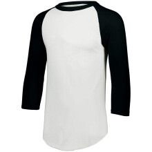 T-shirt met 3/4 mouwen en raglanmouwen, tweekleurig, baseballshirt in jersey-stijl, lichtgewicht katoen-polyester mix, sportieve baseballjersey,