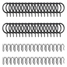 Kraftigt gardinringsystem, robust metallkonstruktion, inga verktyg behövs, hållbar, tjock, stark, enkel att installera, gardinupphängningsringar