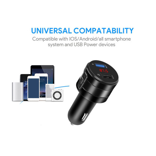 Πομπός FM Bluetooth για αυτοκίνητα με θύρα φόρτισης USB, ανοιχτή ακρόαση, MP3 player με 2