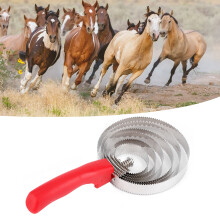 Durable Horse Curry Comb with Stainless Steel Rings Soft Grip for Large Animals