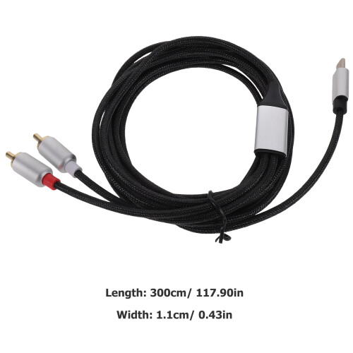 1USB C to Rca Câble Audio Double Sortie Plaqué Or Pour Haut-Parleur 2