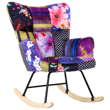 Rocking Chair OULU Velvet Multicolour