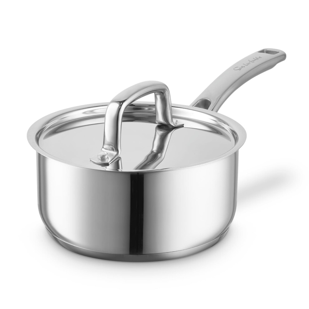 Sur La Table 20cm Saucepan, Riveted Steel Handle and Lid, Induction Compatible, Stainless Steel, SLT900223 - Image 2