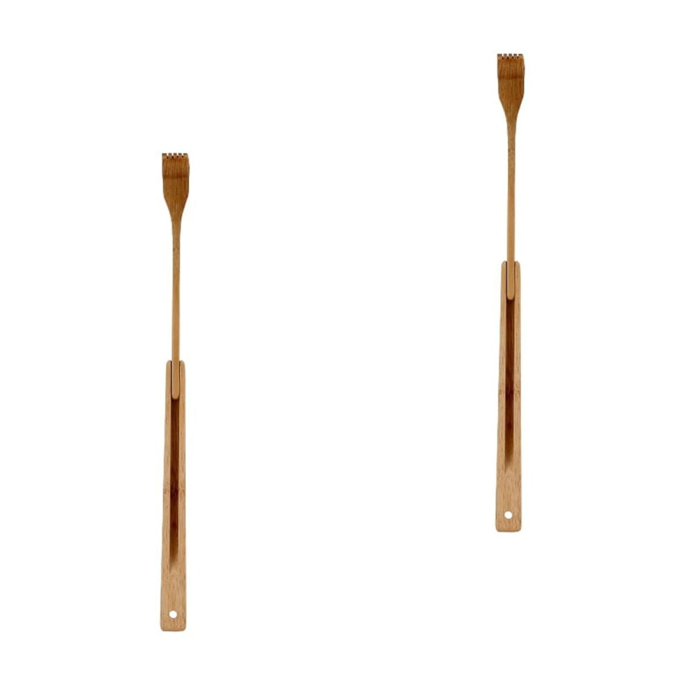 2pcs Folding Back Scratcher Self Massager Bamboo Massage Tool for Itching Relief