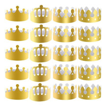 Easy To Use Gold Foil Crowns For Kids And Adults, Birthday Party Accessories Adjustable Size Reusable Paper Crowns In4Styles Suitable For Photo