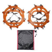 2-Piece Lightweight Shoe Spikes, Anti-Slip Crampons for Winter Hiking, Ice Cleats Compatible with Most Boots
