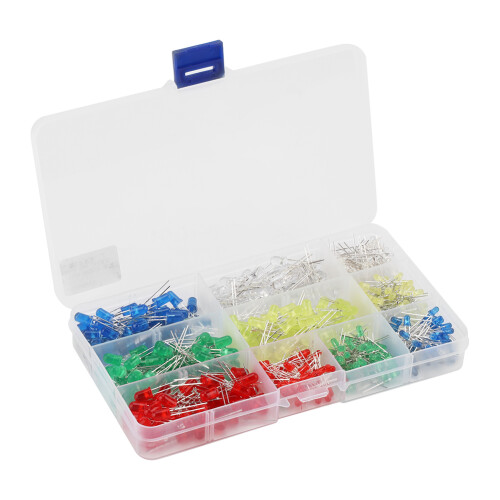Forward Voltage Rated LED Components Super Bright Light Emitters Bright Diodes With Storage Case For Electronic And Electrical Experiments Round Head