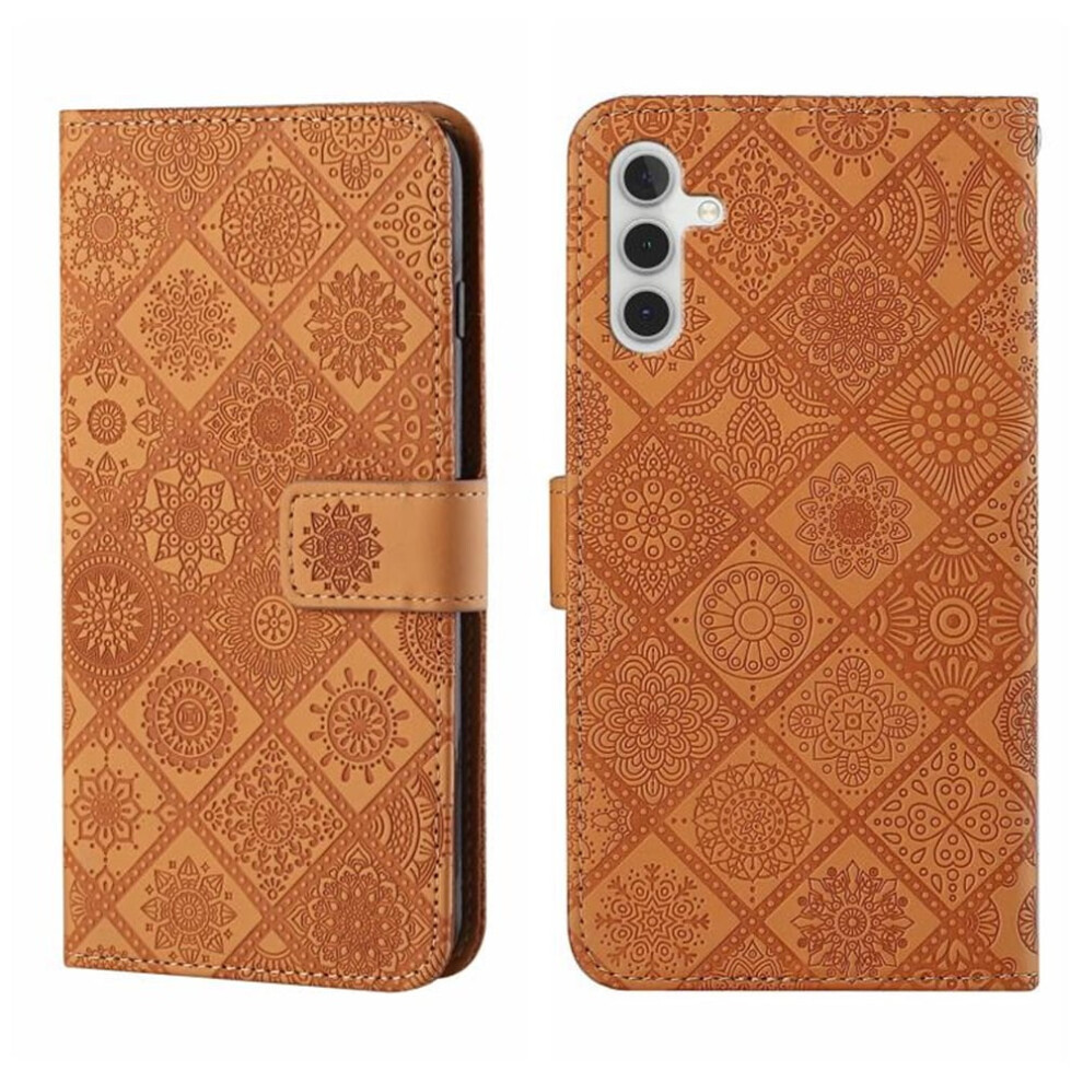 Pu Leather Flip Wallet Case With Magnetic Closure & Card Slots, Compatible With Samsung Galaxy S25 Fe 5G 6.7" Brown 9193271867371