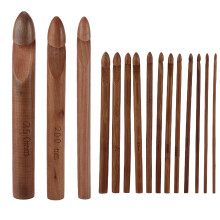 Ergonomically Designed Crochet Hooks Natural Bamboo Carbonized Bamboo Handle Multiple Sizes Smooth Surface Comfortable in Hand Hard and Strong for