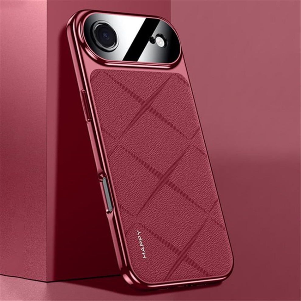 For Compatible With Iphone Air Case Plain Leather Shockproof With Anti-Fingerprint Camera Protection Phone Case,,For Compatible With Iphone Air Red 9193271867821
