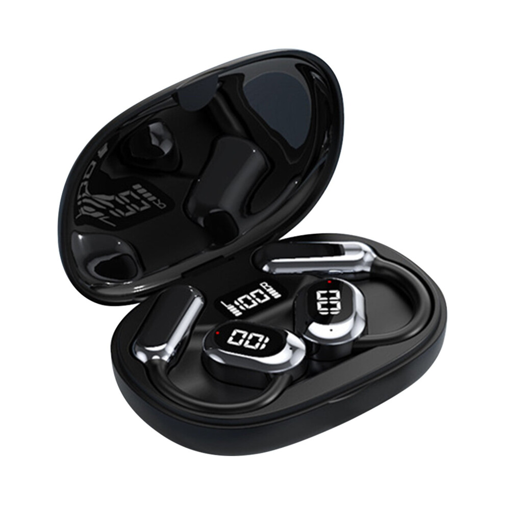 Open Ear Headphones Bluetooth Wireless Headphones Sport Over Earphones Built-In Mic With Ear Hooks 50H Playtime Ear Buds Led Display Charging Case 9418476731563