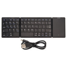 Ultra Slim Design Foldable Bluetooth Keyboard Lightweight Portable Wireless Folding Keypad Multi System Compatible Touchpad Rechargeable Battery Wide
