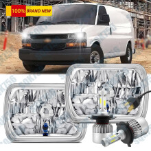 Phares avant Ă DEL 7x6 et 5x7 (feux de route/croisement) pour fourgonnettes utilitaires Chevy Express 1500, 2500 et 3500 (paire).