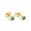 Dainty Square Zirconia Stud Earrings, Gold Plated 1