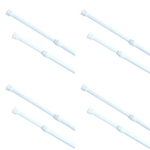 Varão de cortina ajustável com mola, branco, de 60 a 109 cm (24 a 43 polegadas), ideal para armários, guarda-roupas e janelas – Sem necessidade