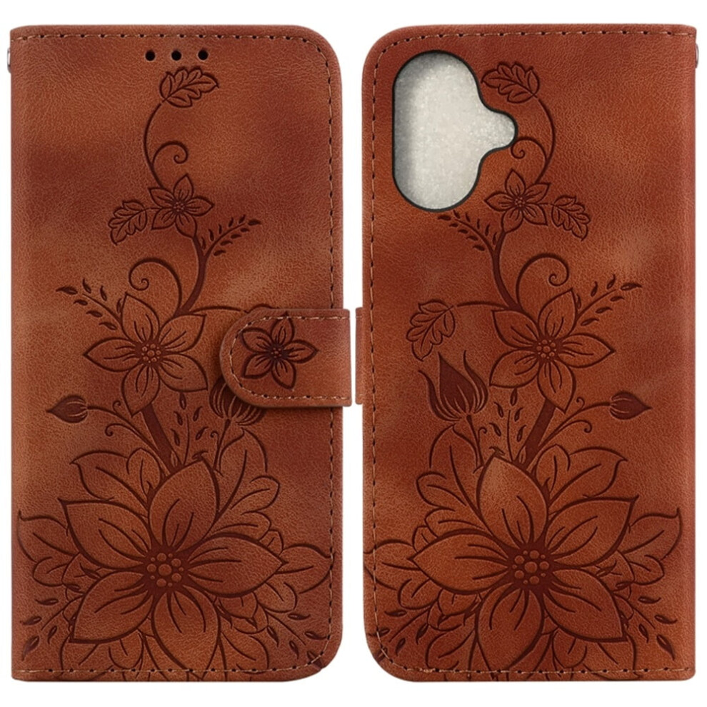 Pu Leather Flip Wallet Case With Strong Magnetic Closure & Card Slots, Compatible With Iphone 16 Plus 6.7" Brown 9193271869788