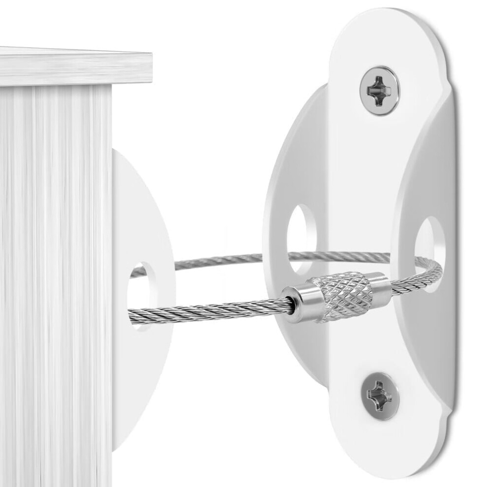 10-Pack Furniture Anchors for Baby Proofing, Anti-Tip Straps Compatible with Bookcases & Dressers, 400-lb Capacity, Earthquake Safety